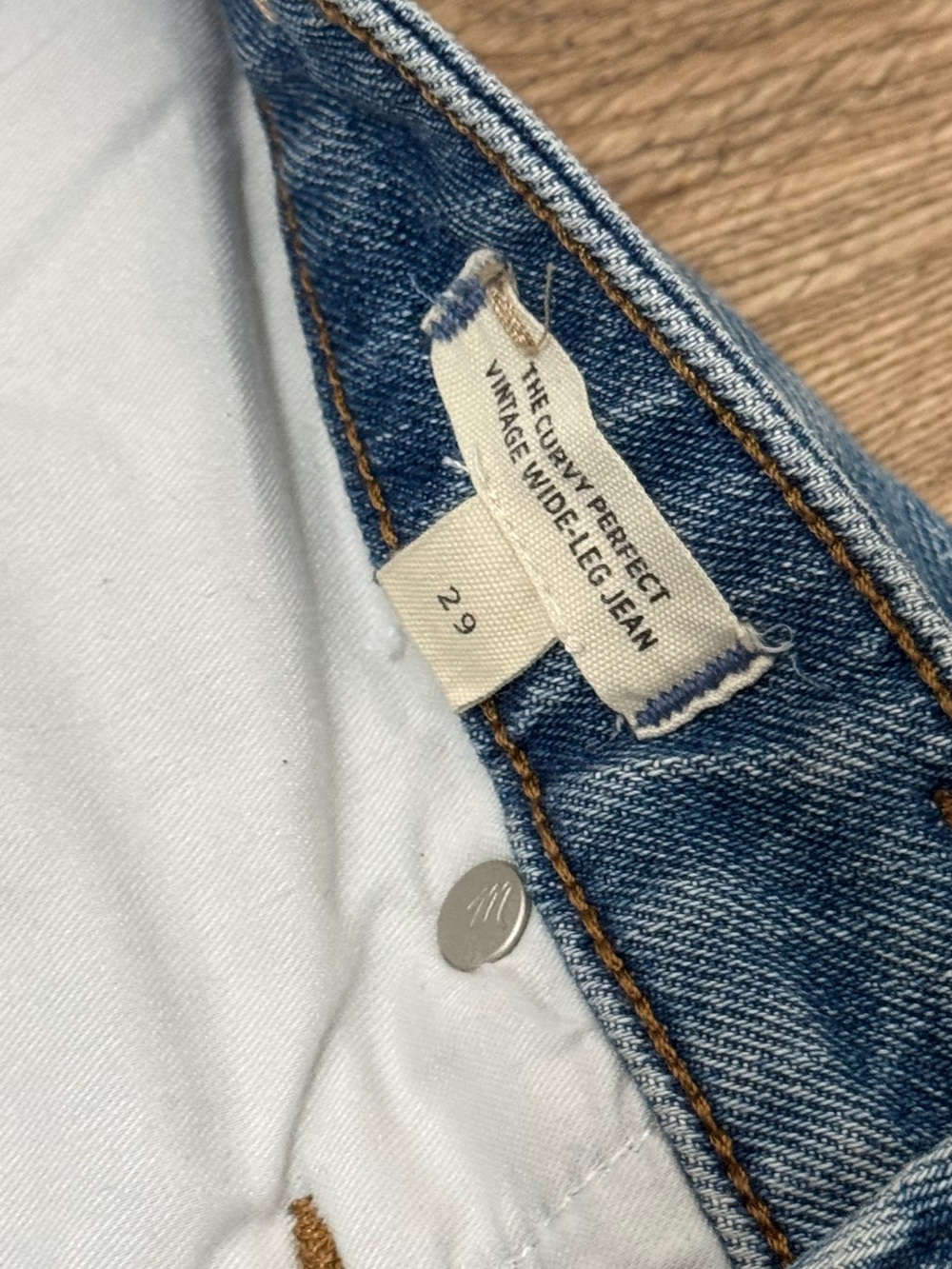 Madewell The Curvy Perfect Vintage Wide-Leg Jean Light Wash Sz 29 Spring - Picture 6 of 8